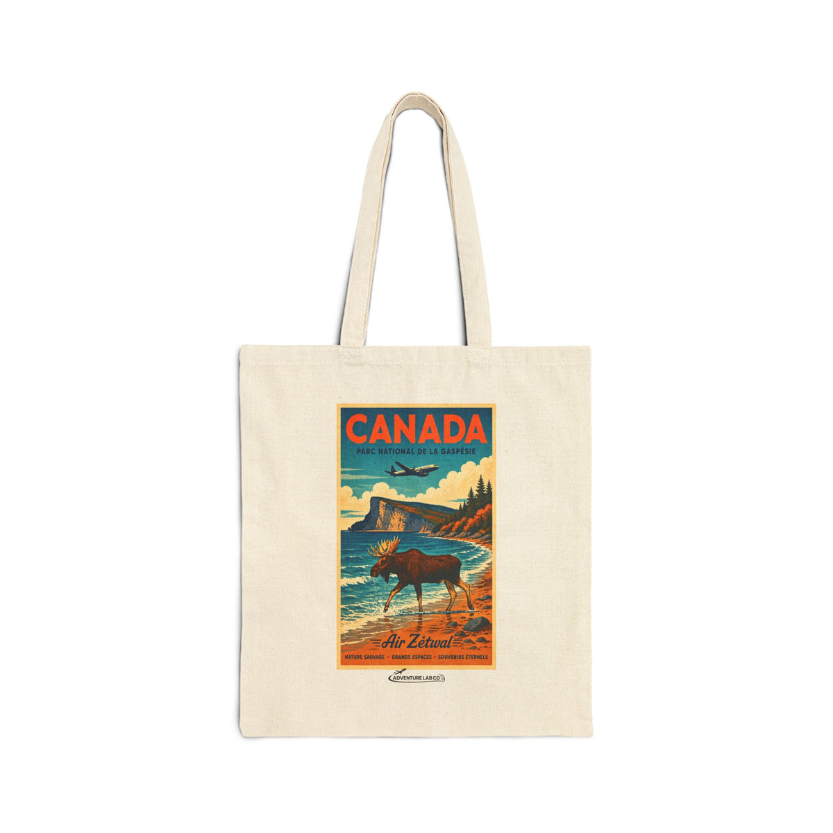 Canada Moose Vintage Travel Canvas Tote