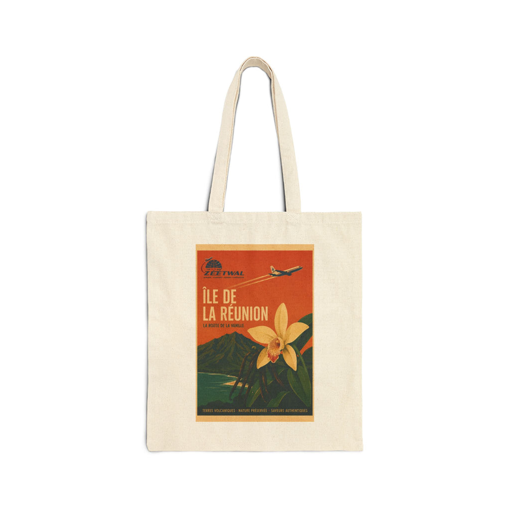Île de la Réunion Vintage Travel Canvas Tote