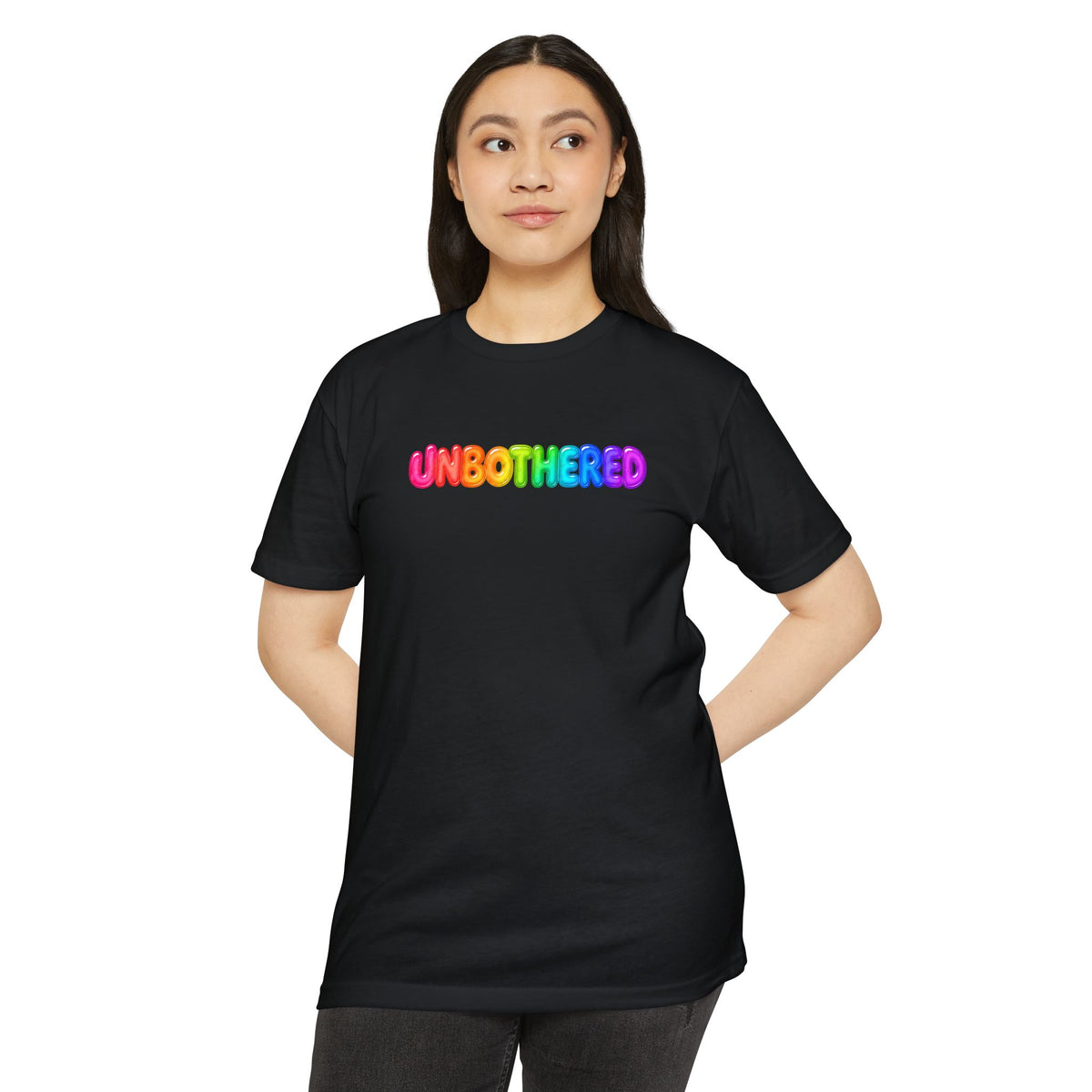 Unbothered - Rainbow Jelly Lettering T-shirt