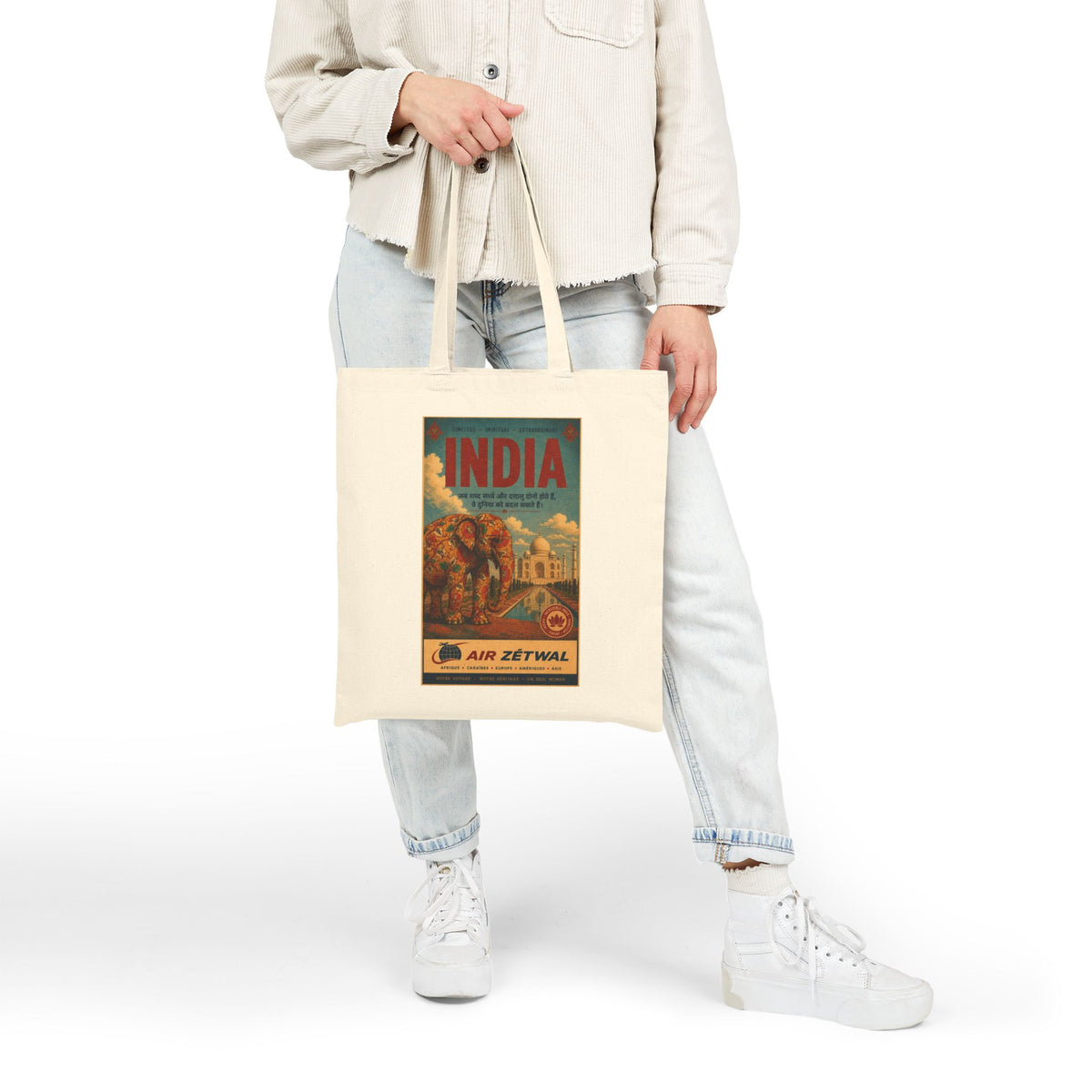 India Vintage Travel Canvas Tote