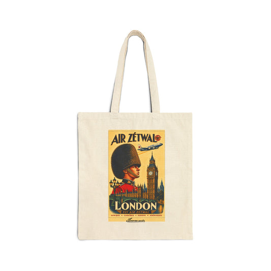 London England Vintage Travel Canvas Tote