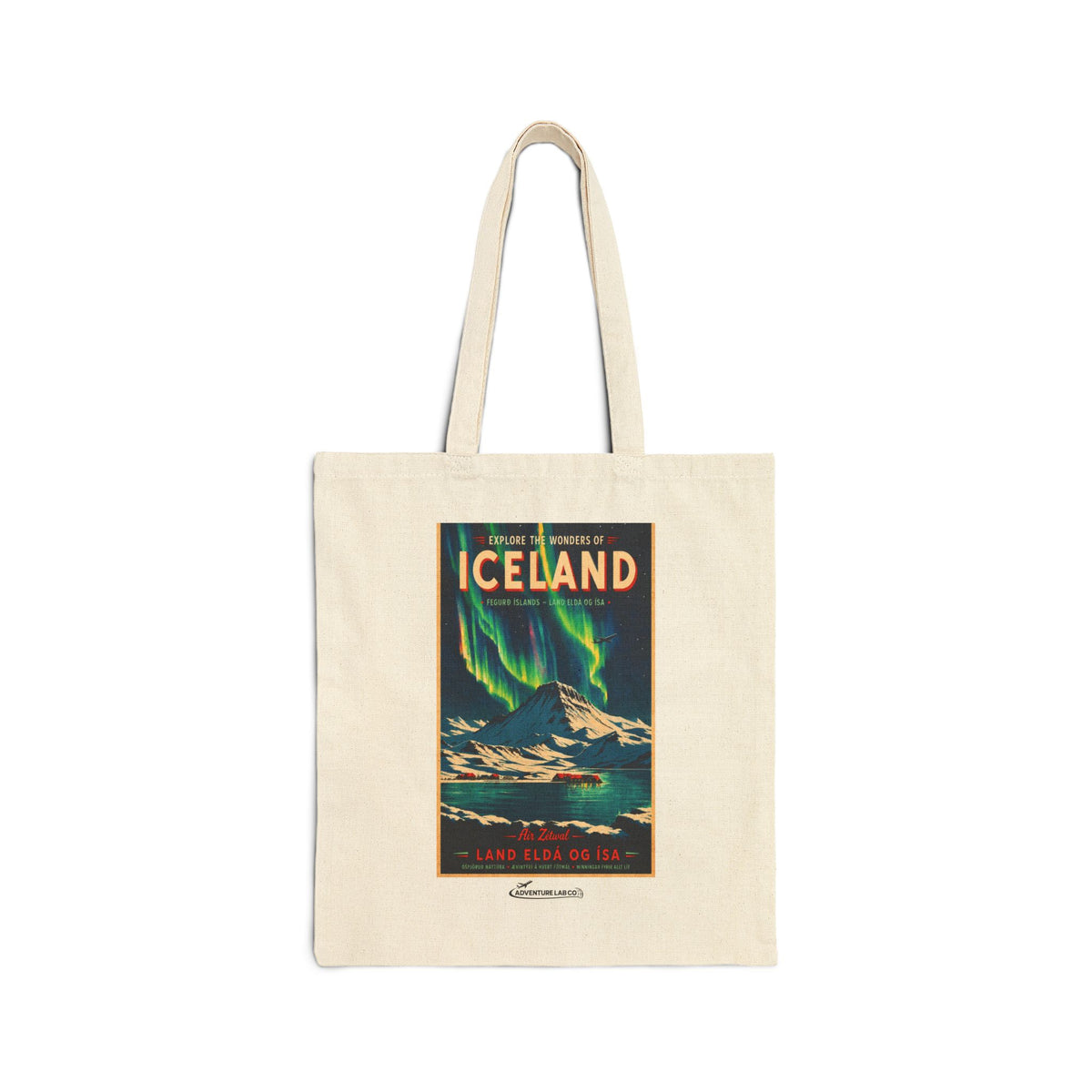 Iceland Vintage Travel Canvas Tote