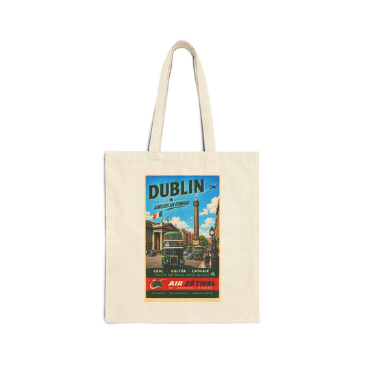 Dublin Ireland Vintage Travel Canvas Tote