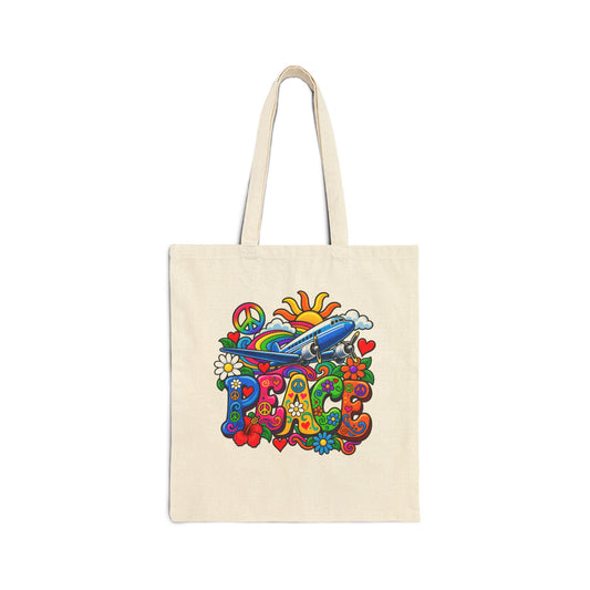 Peace -Tote Bag - Retro Series | Canvas Travel Tote