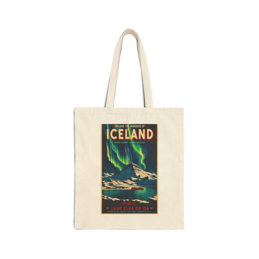 Iceland Vintage Travel Canvas Tote