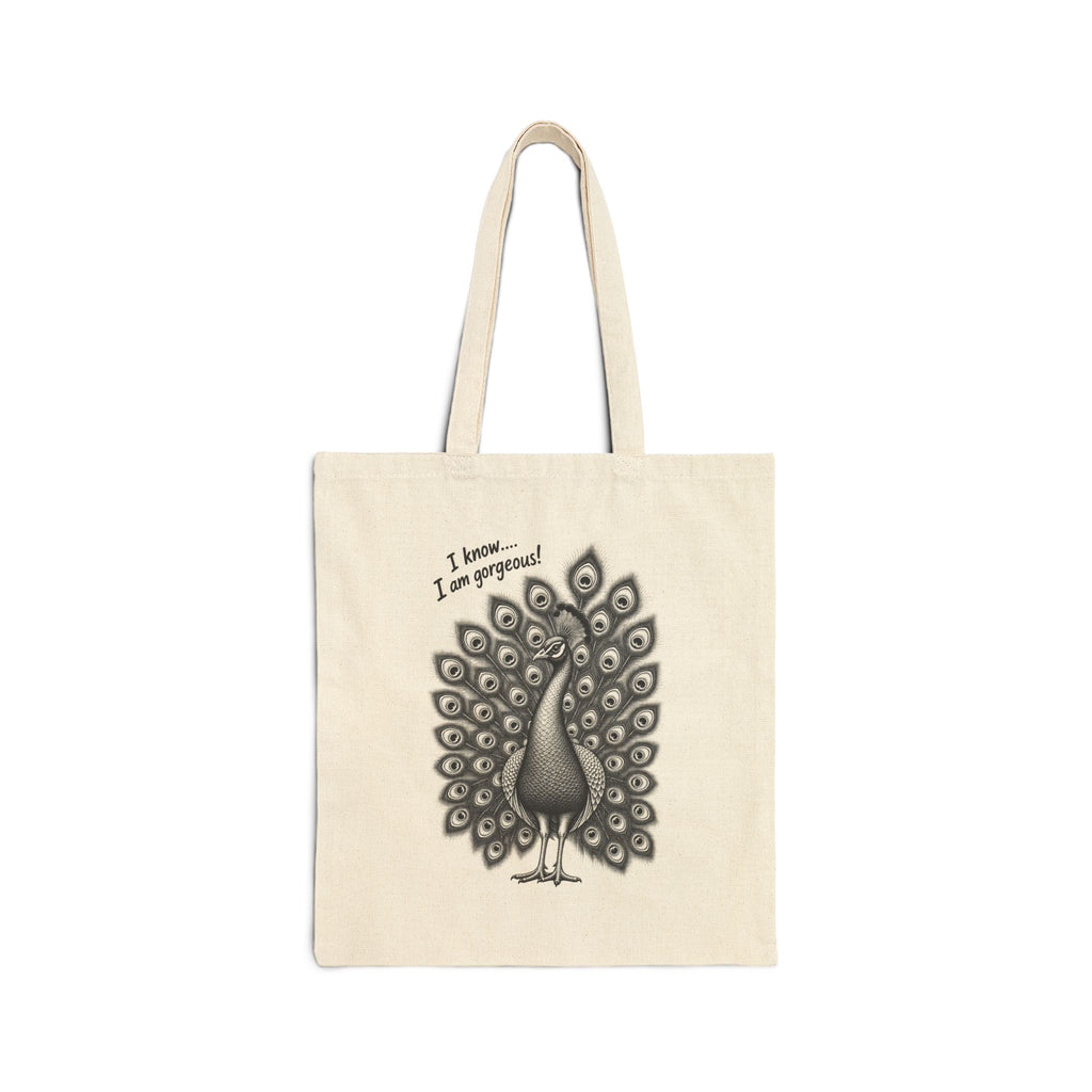 Peacock -Tote Bag - Cheeky Series | Canvas Travel Tote