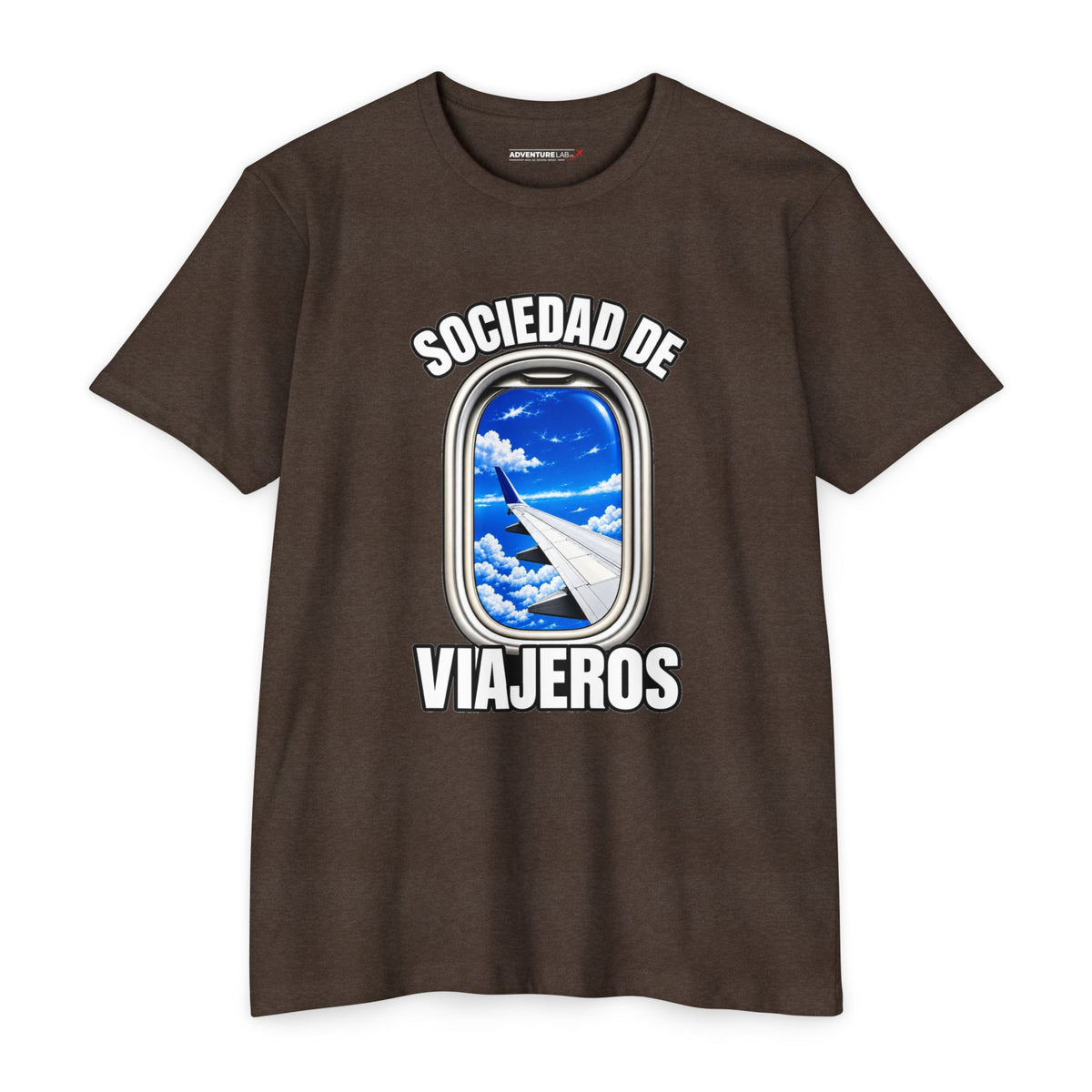Sociedad de Viajeros Blue Sky Window Seat Society T-Shirt — Retro Airplane Travel Tee