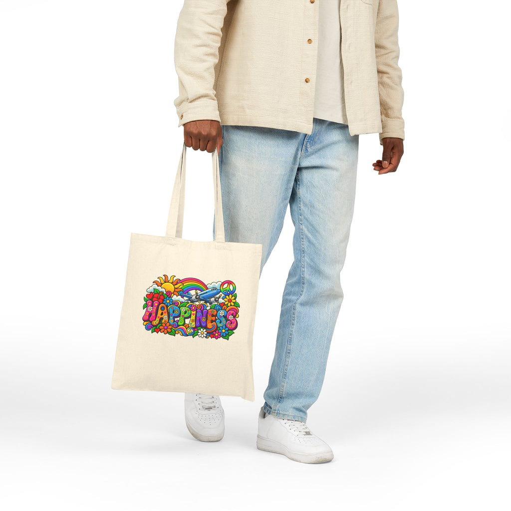 Happiness -Tote Bag - Retro Series | Canvas Travel Tote