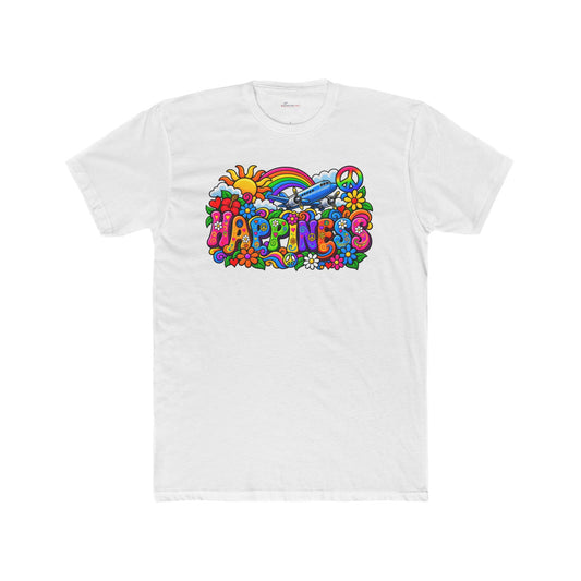 Happiness Takes Flight Retro Graphic T-Shirt - plane