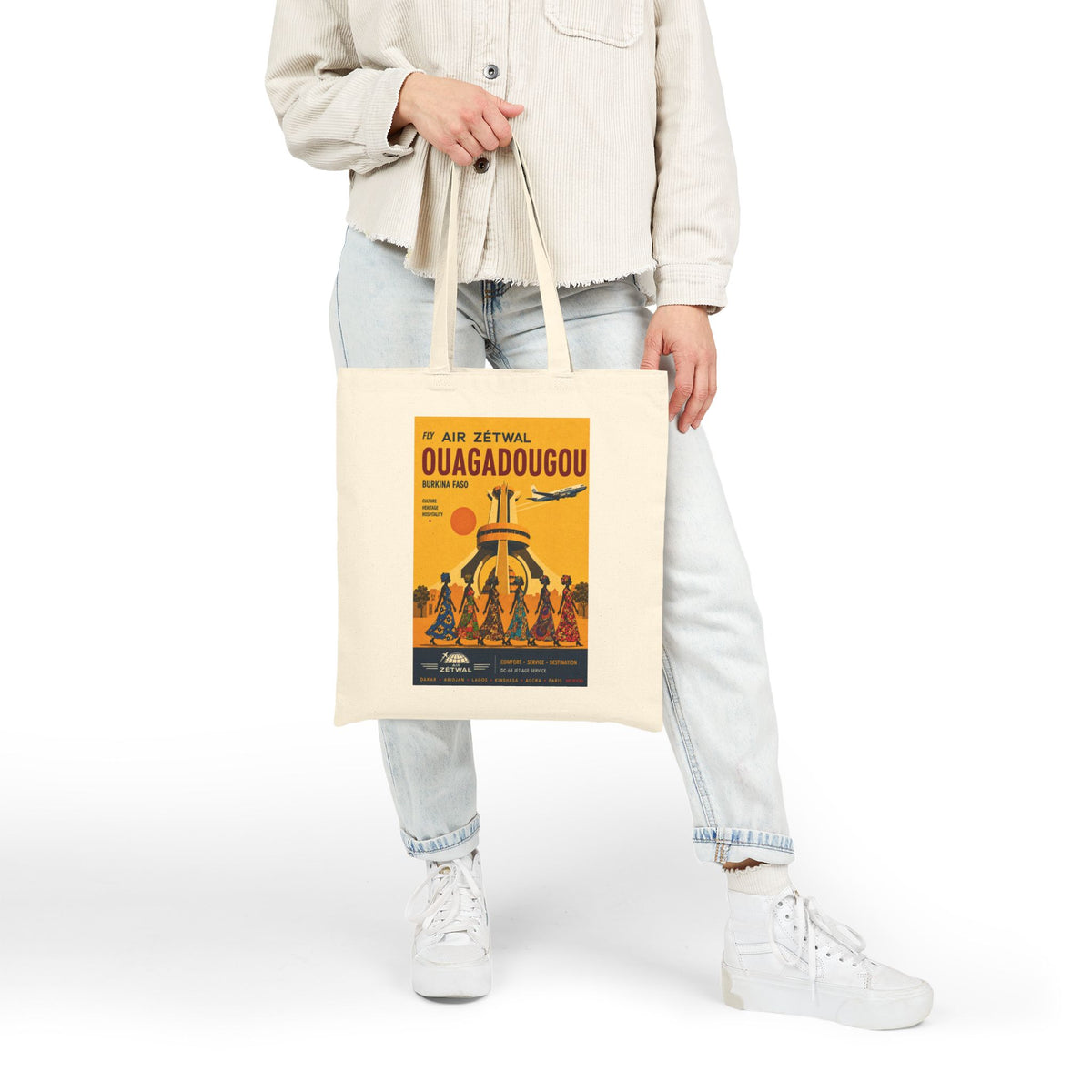 Ouagadougou Burkina Faso Vintage Travel Canvas Tote