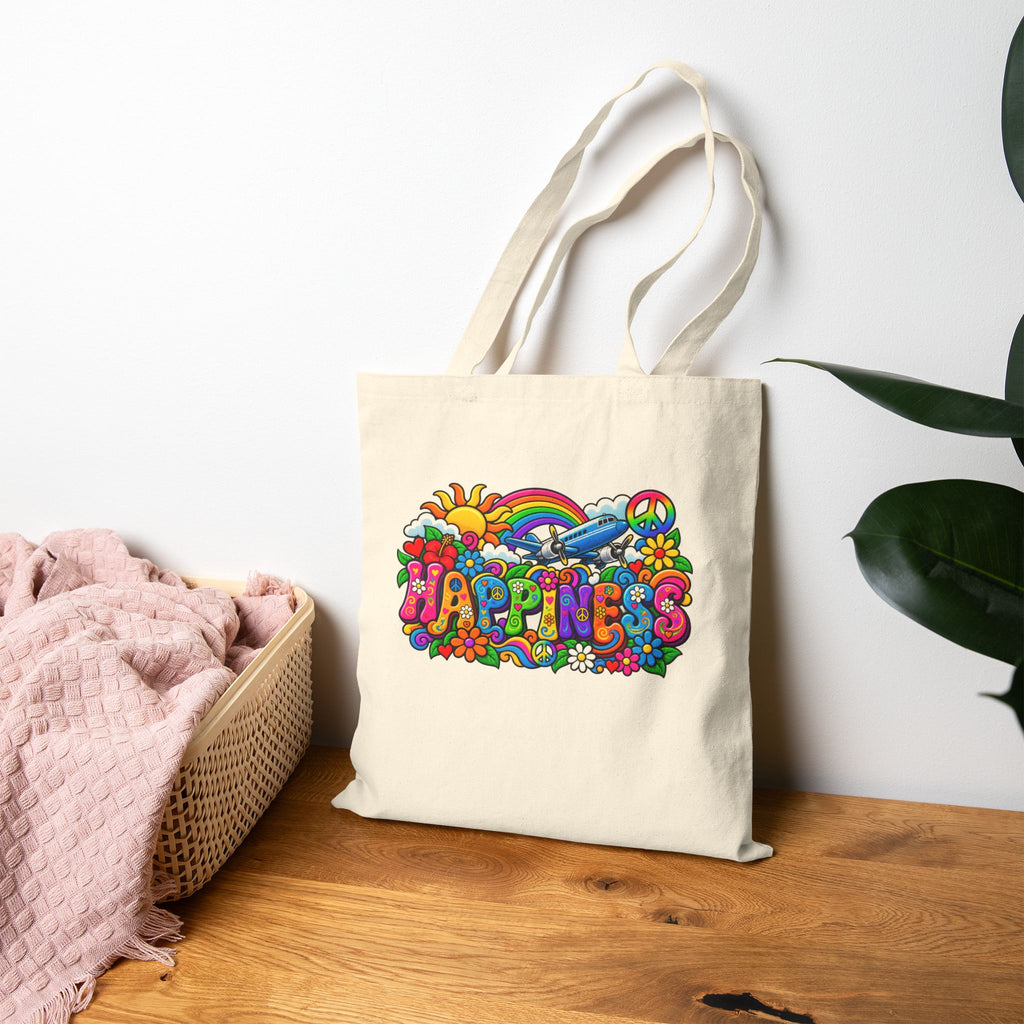 Happiness -Tote Bag - Retro Series | Canvas Travel Tote