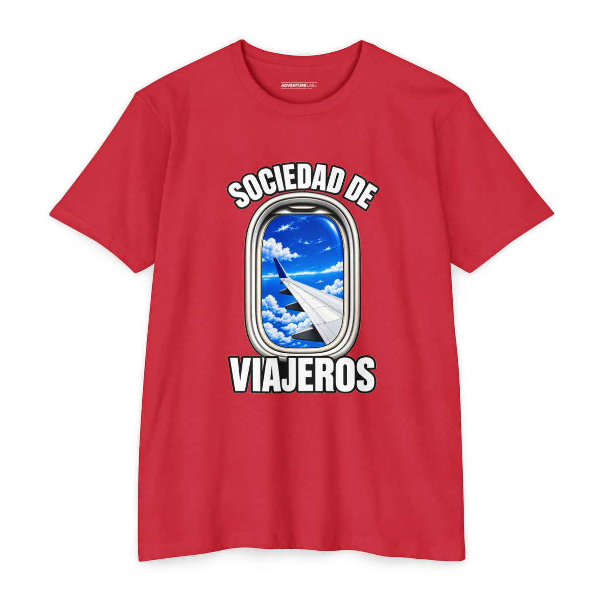 Sociedad de Viajeros Blue Sky Window Seat Society T-Shirt — Retro Airplane Travel Tee