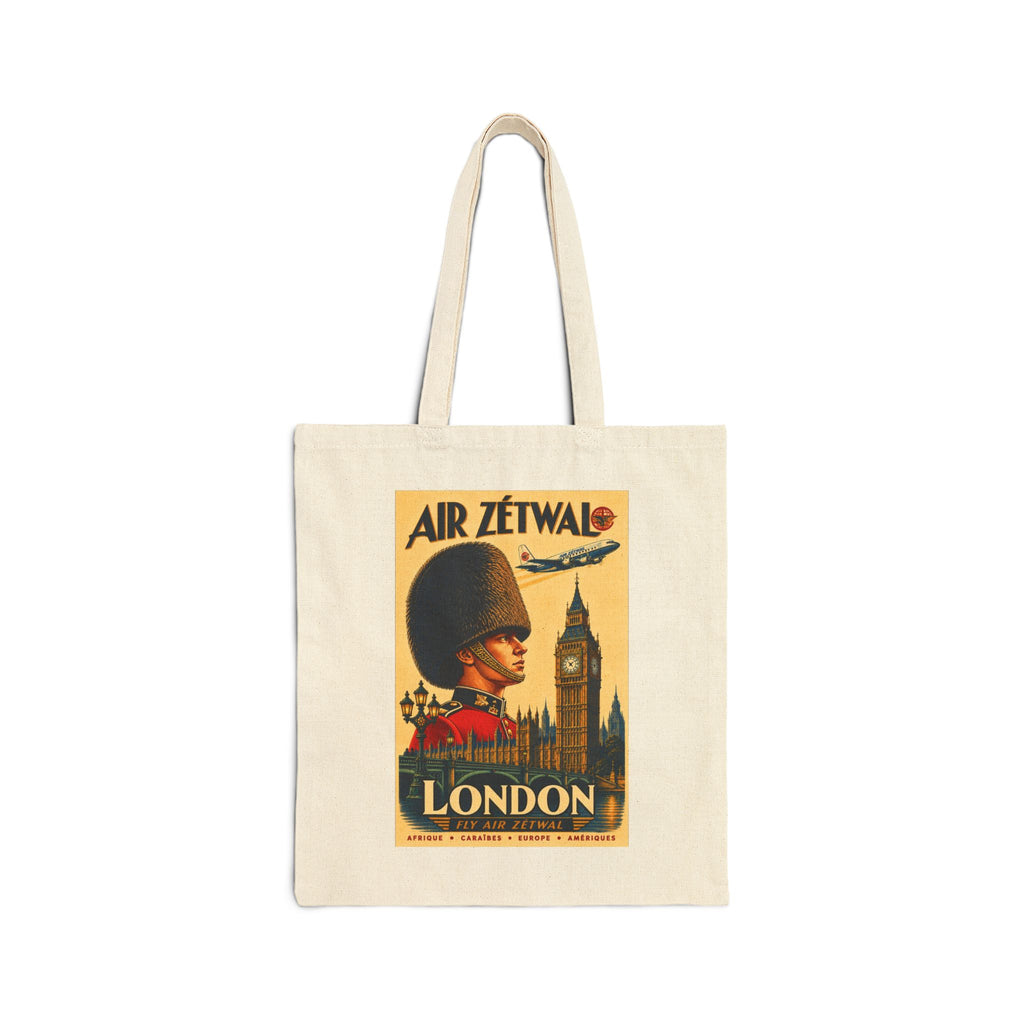 London England Vintage Travel Canvas Tote