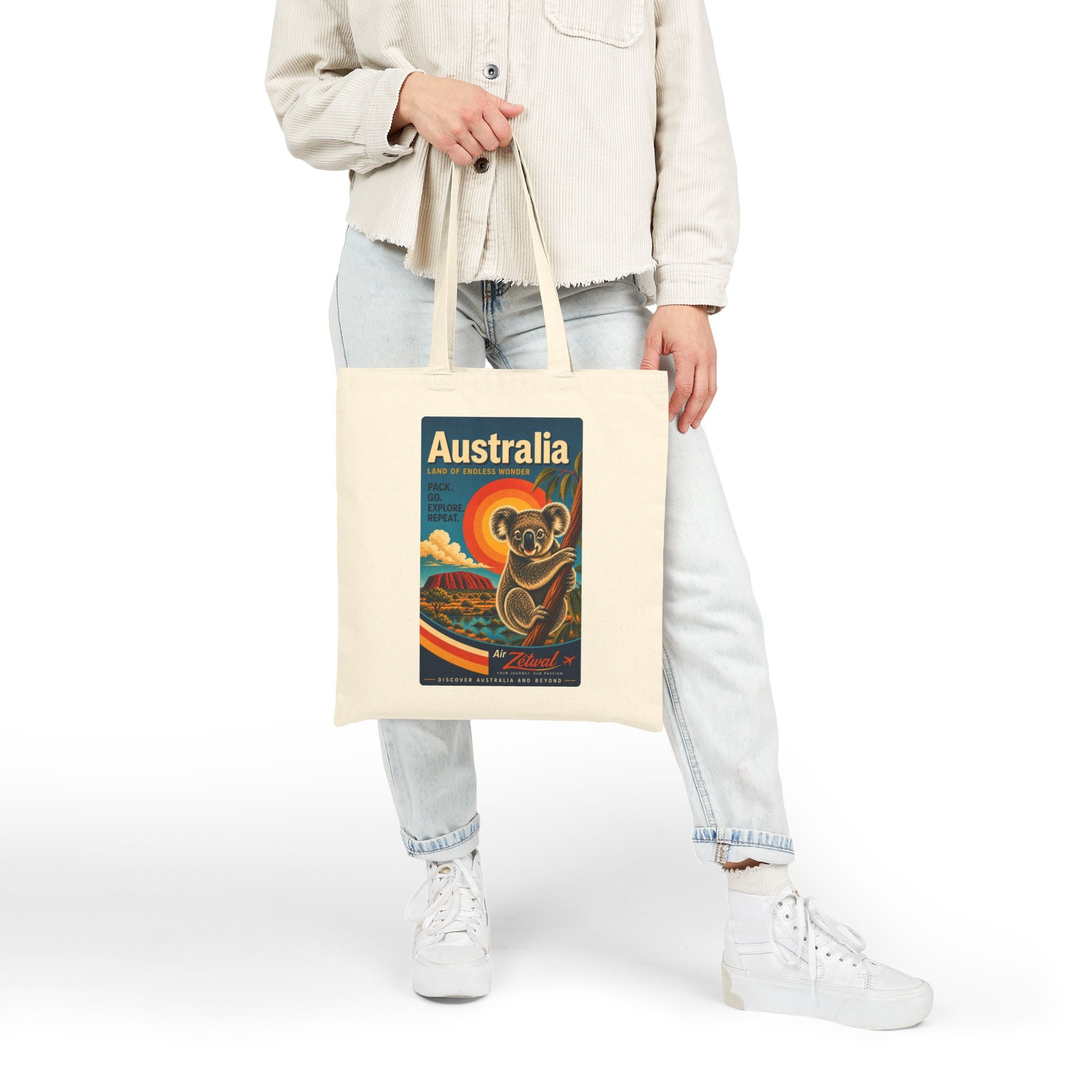 Australia Koala Vintage Travel Canvas Tote