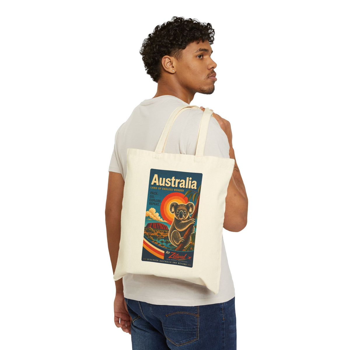Australia Koala Vintage Travel Canvas Tote