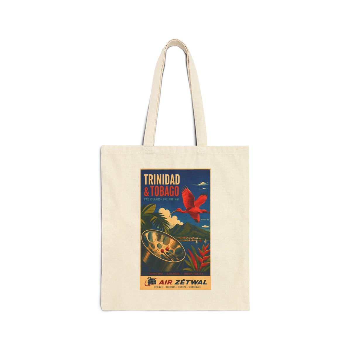 Trinidad and Tobago Vintage Travel Canvas Tote