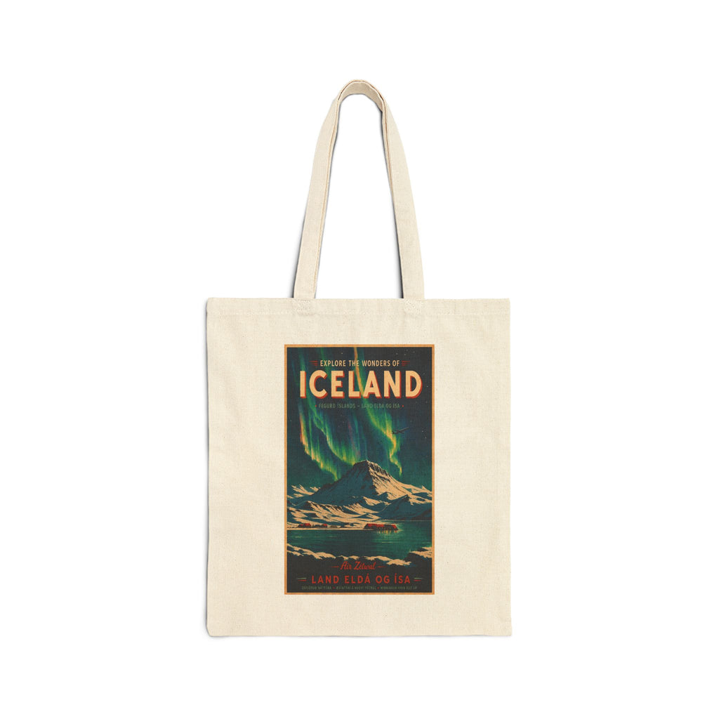 Iceland Vintage Travel Canvas Tote