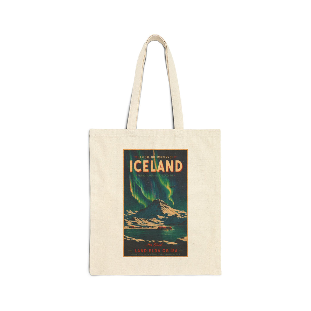 Iceland Vintage Travel Canvas Tote