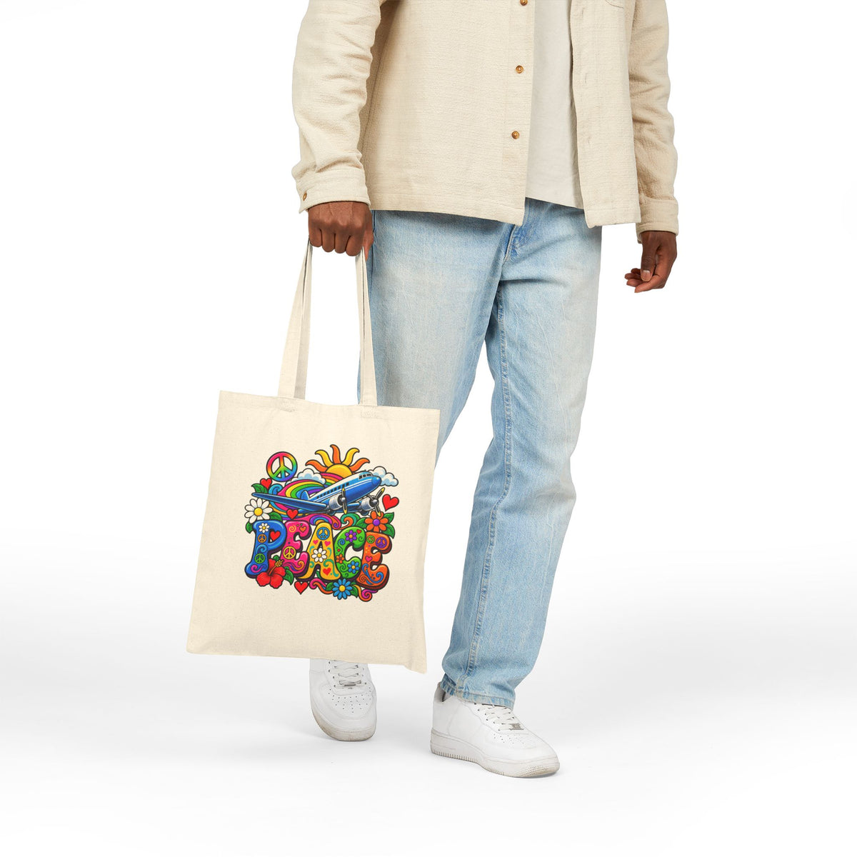 Peace -Tote Bag - Retro Series | Canvas Travel Tote