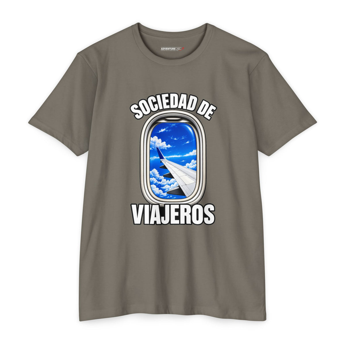 Sociedad de Viajeros Blue Sky Window Seat Society T-Shirt — Retro Airplane Travel Tee