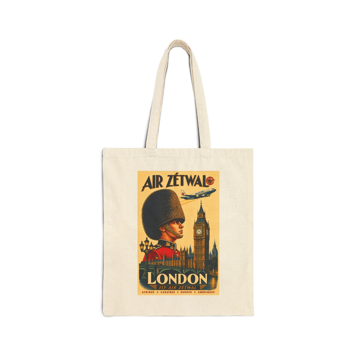 London England Vintage Travel Canvas Tote