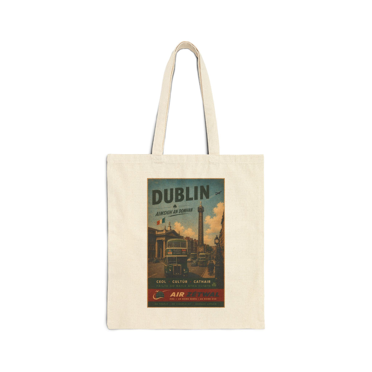Dublin Ireland Vintage Travel Canvas Tote