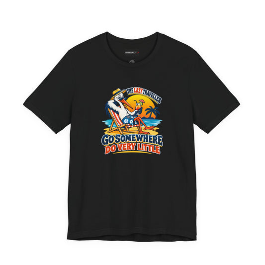Lazy Traveller Stork T-shirt- Go Somewhere, Do Very Little