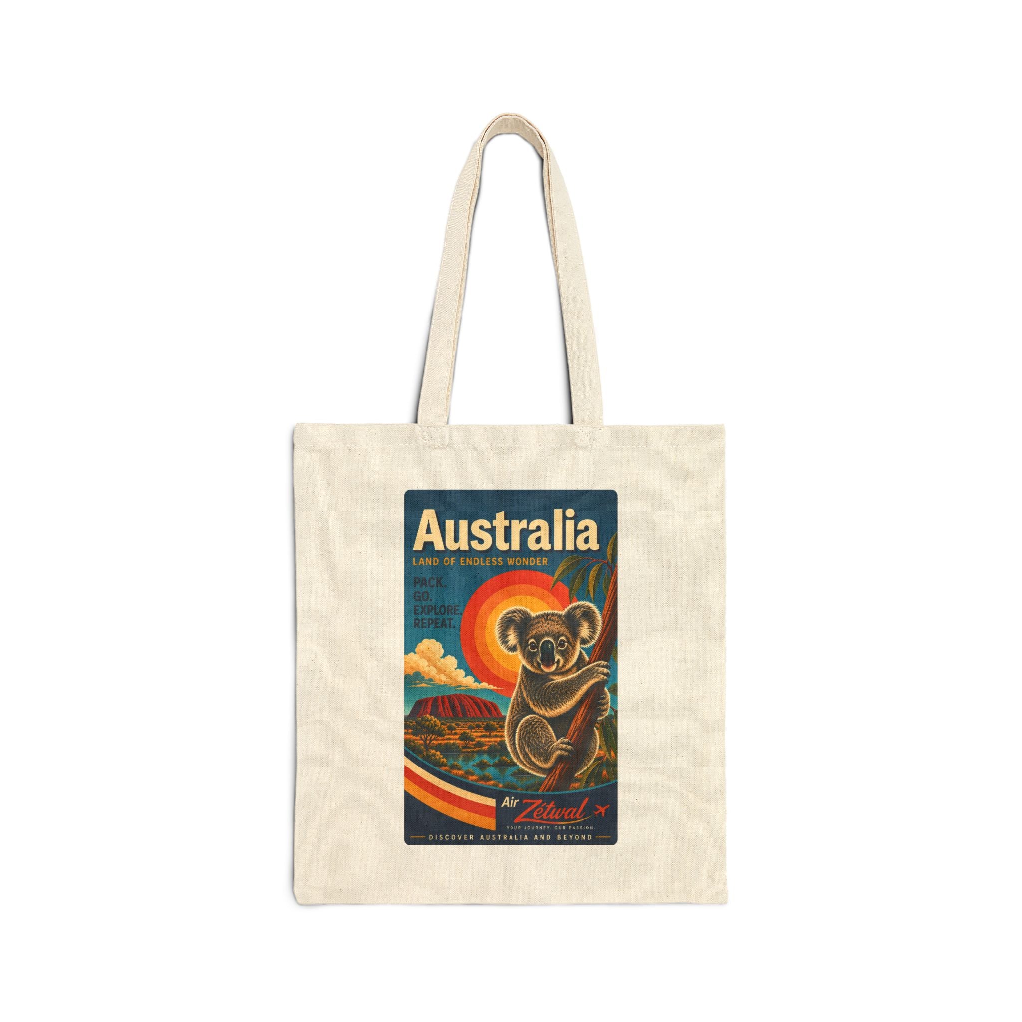 Australia Koala Vintage Travel Canvas Tote