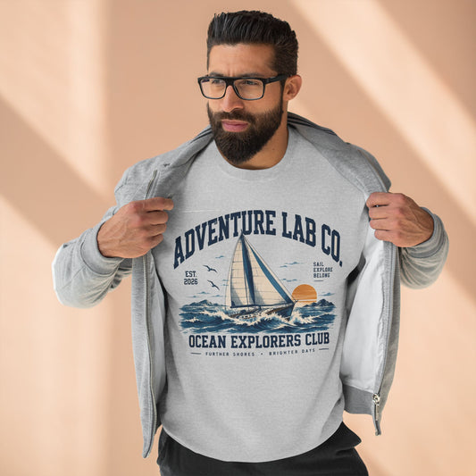 Ocean Explorers Club Crewneck Sweatshirt - Adventure Lab (blue yellow)