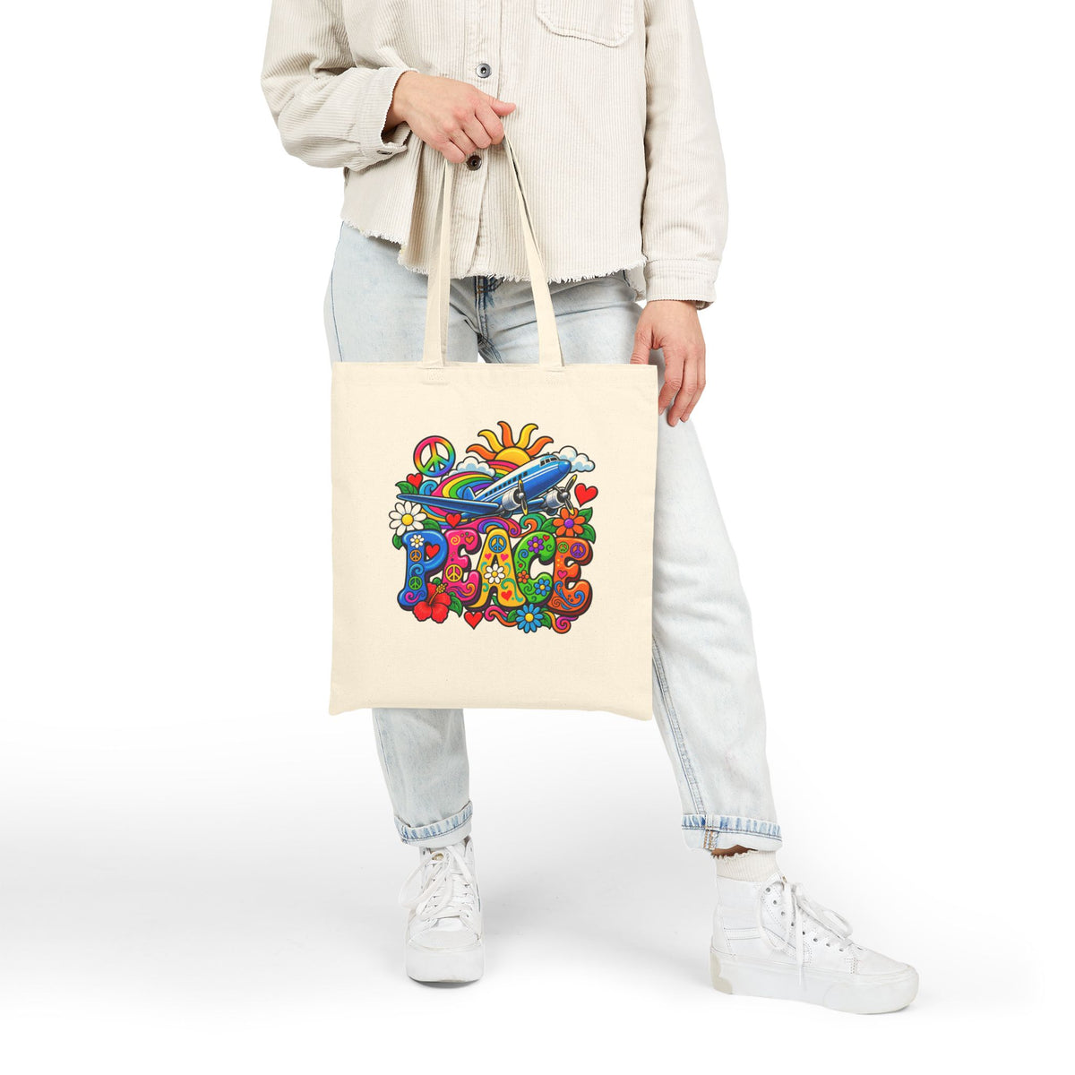 Peace -Tote Bag - Retro Series | Canvas Travel Tote