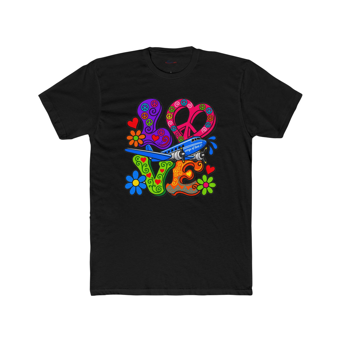 Love Takes Flight Retro Graphic T-Shirt - plane