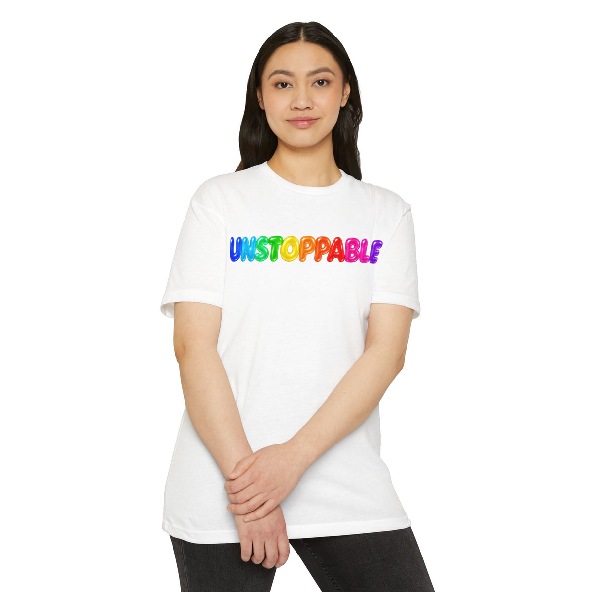Unstoppable – Rainbow Jelly Lettering T-Shirt 🌈